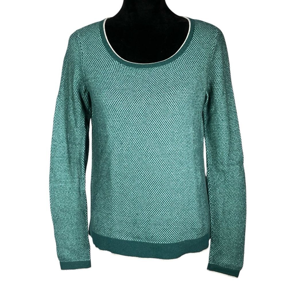 North Face Teal Sweater Top Knit Cotton Wool Cashmere Women's Medium Ski Base